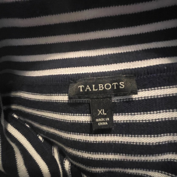 Talbots Striped Knit Zip Front Jacket XL FREE SHIP - Picture 4 of 5